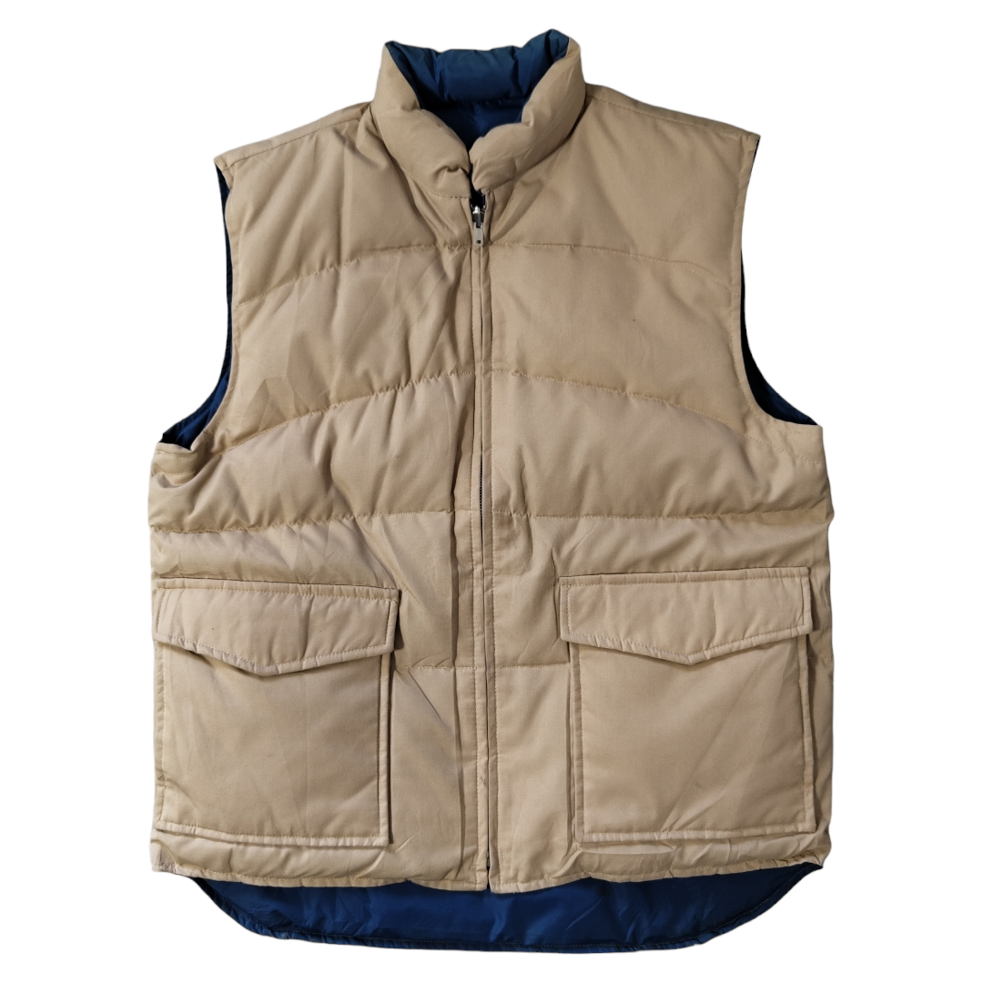 Vintage 70s XL Reversible down vest -BIBI BROS.-