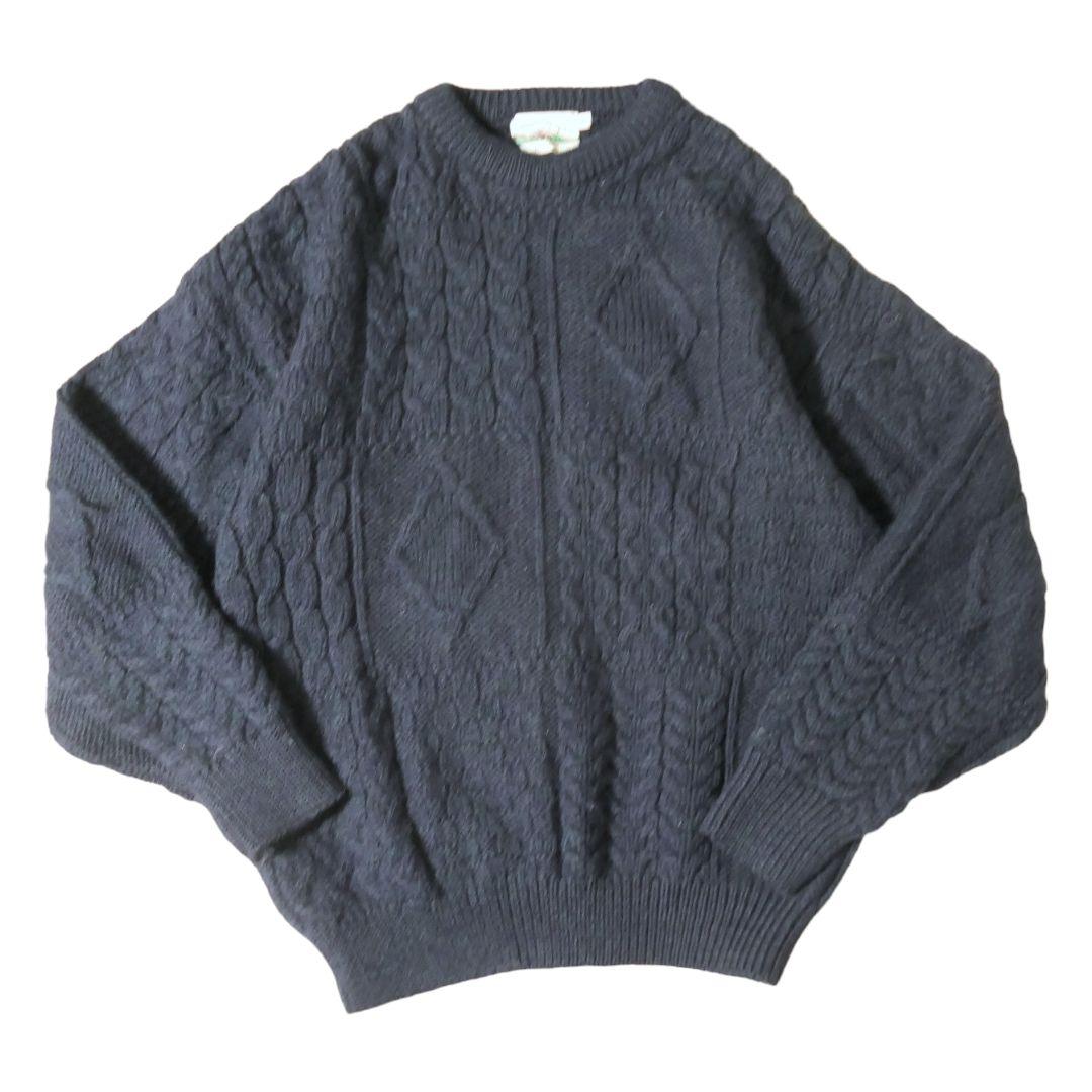 VINTAGE 90s Fisherman sweater -aran crafts-