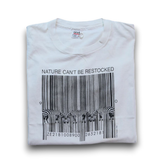 VINTAGE 90s XL Art Tees -Zebra × Barcode-