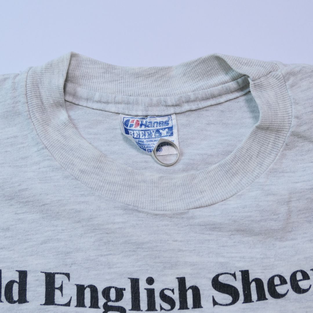 VINTAGE 90s M Dog Print Tee "OLD ENGLISH SHEEP DOG" -TELETREND COLS-