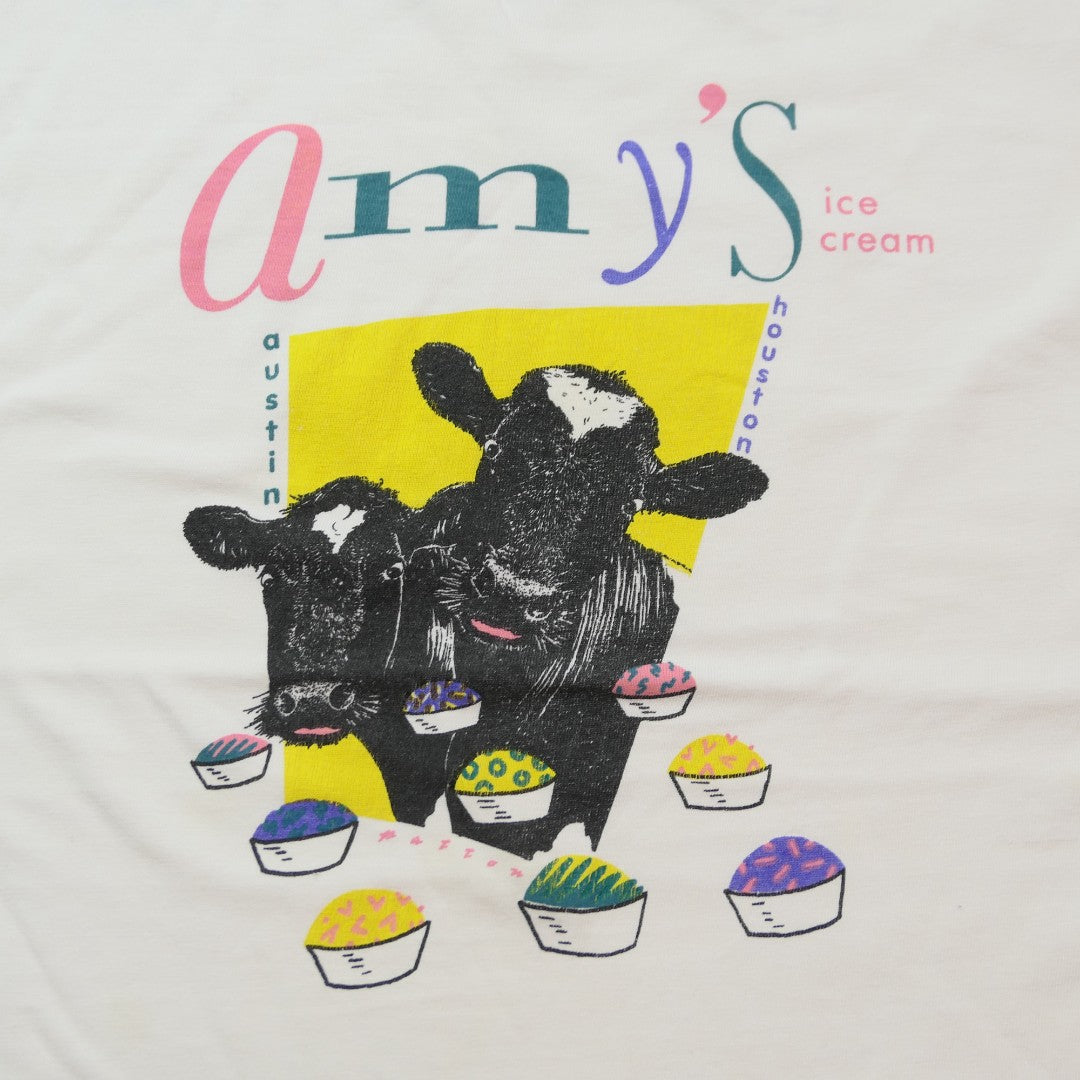 VINTAGE 90-00s L-XL Promotion Tee -amy's ice cream-