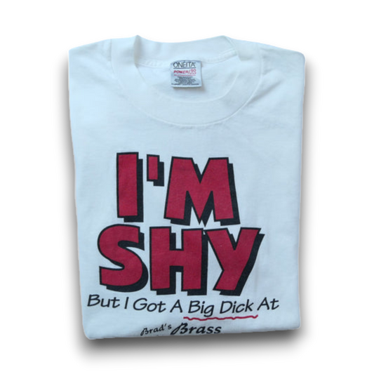 VINTAGE 90s XL Erotic Message Tee -I'M SHY-