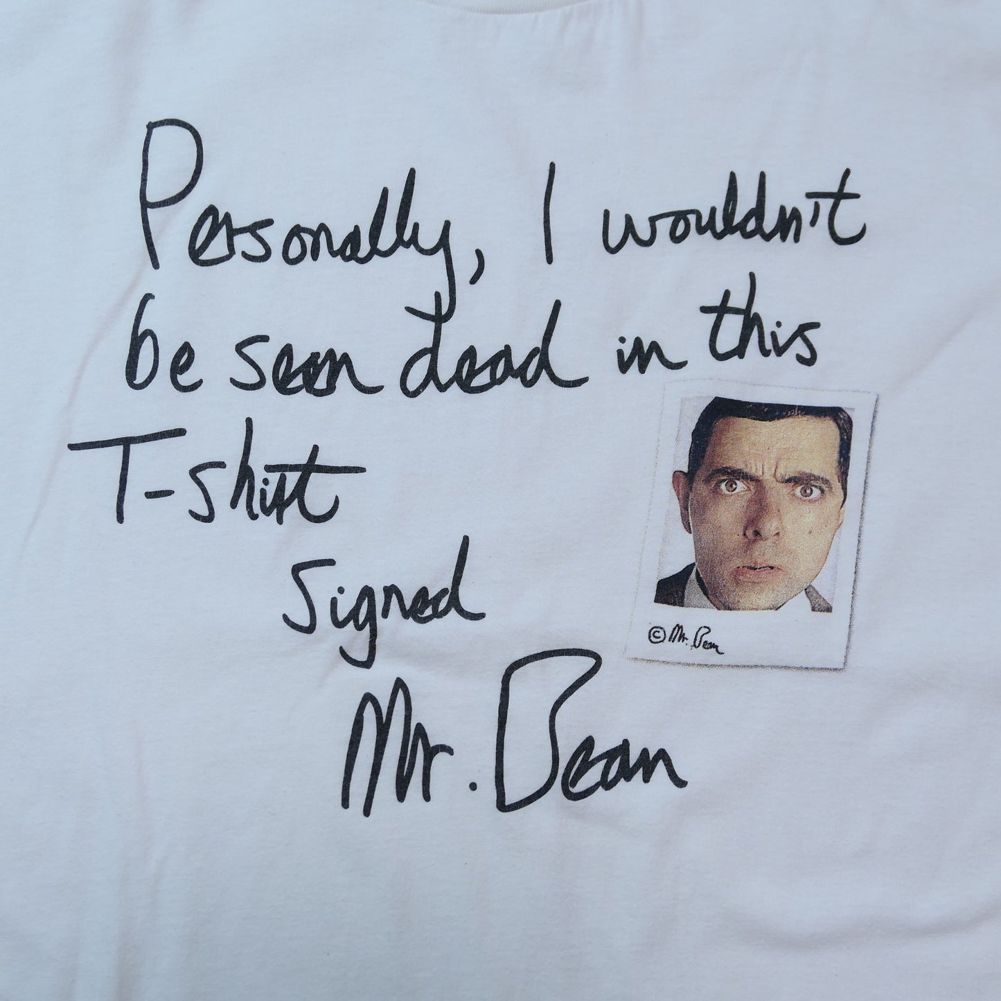 VINTAGE 90s XL Message Tee -Mr.Bean-