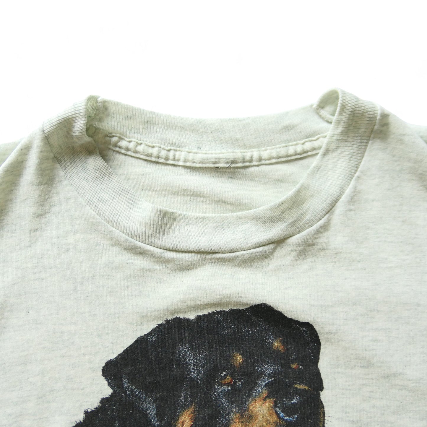 VINTAGE 90s L Dog Tee "Rottweiler" -TELETREND COLS-