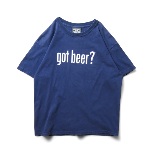 VINTAGE 00s M Message Tee -got beer?-