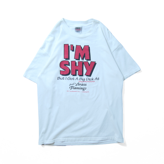 VINTAGE 90s XL Message Tee -I'M SHY-