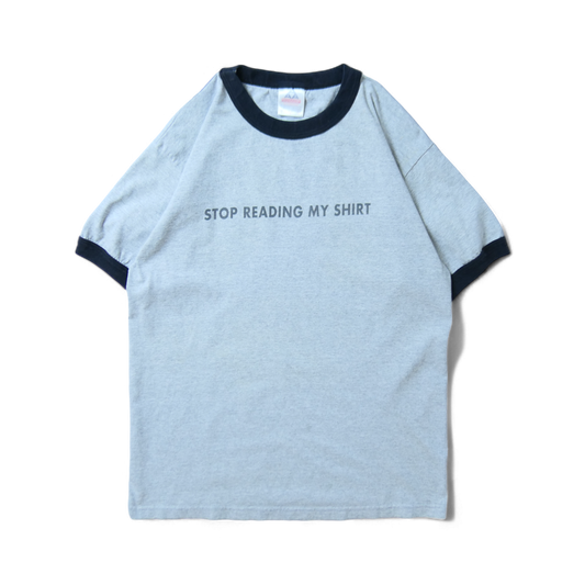 VINTAGE 90-00s L Message Tee -STOP READING MAY SHIRT-