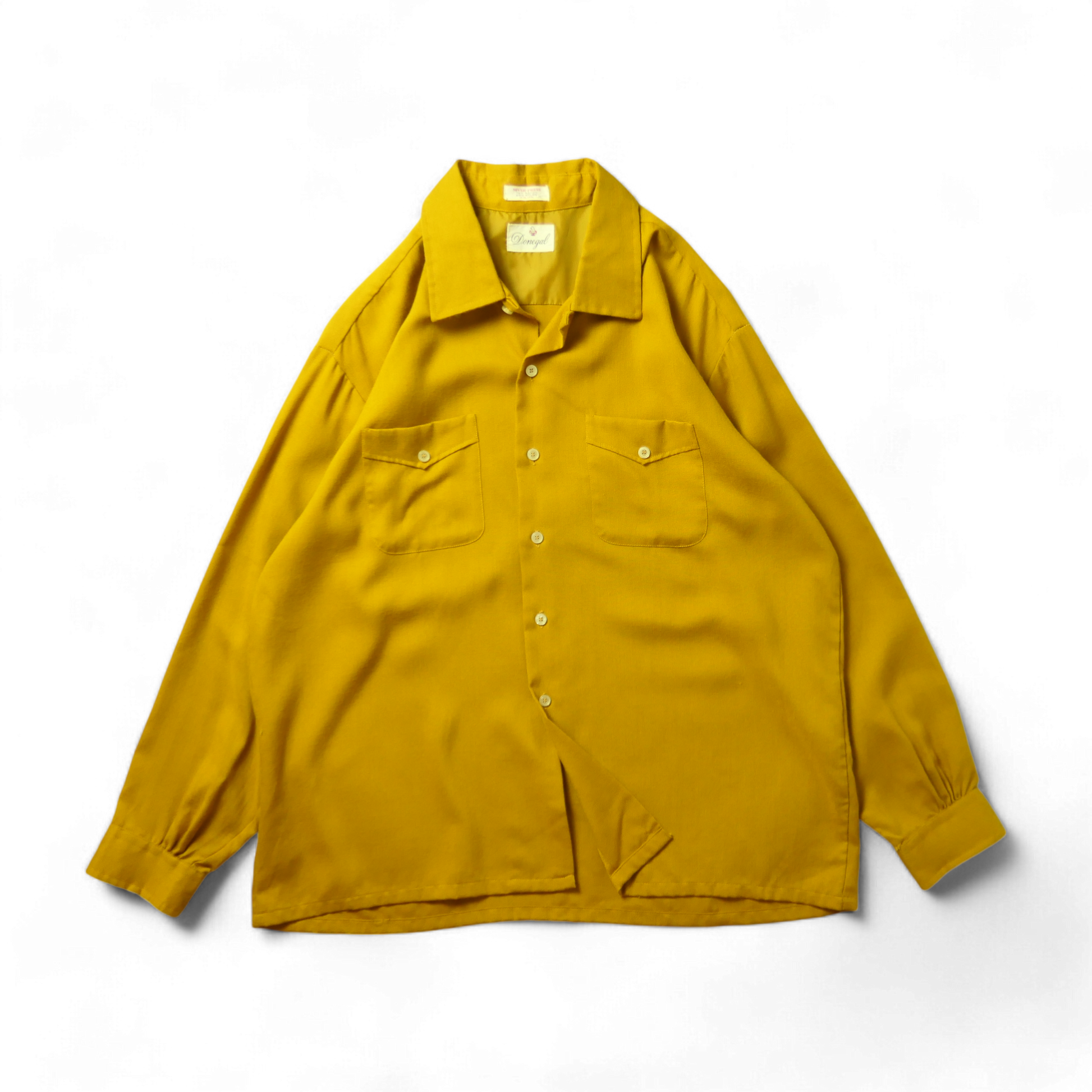 VINTAGE 50-60s XL Rayon shirt -Donegal-