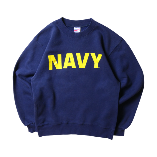 VINTAGE 90-00s S Military Sweat -U.S.NAVY-