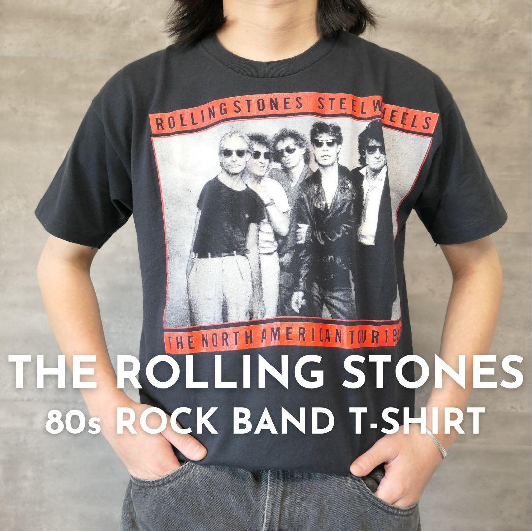 80s シングルステッチ The Rolling Stones バンTシャツタグ表記XL ...
