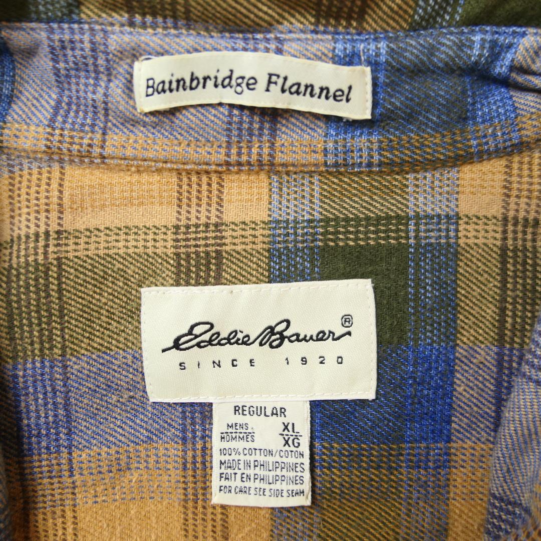 VINTAGE 90-00s XL Flannel Shirt -EddieBauer-