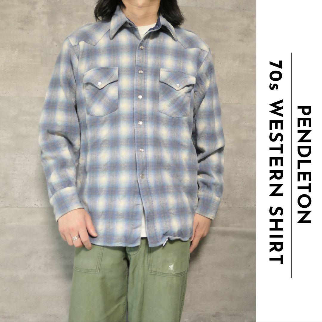 70s】別格稀少柄 ミントコンデ pendleton ボックス ボードシャツ