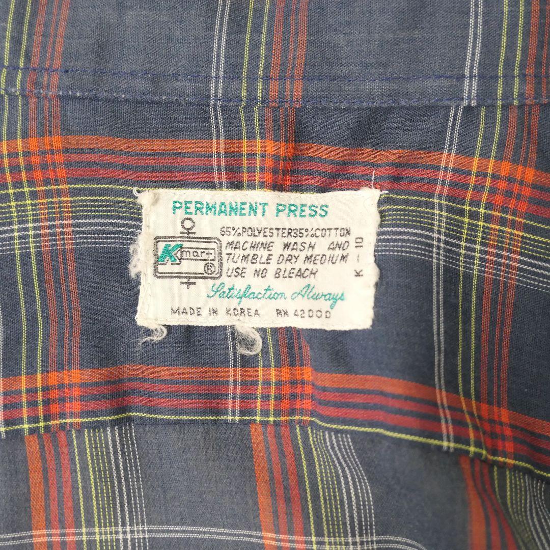 VINTAGE 70s L Check shirt -PERMANENT PRESS-