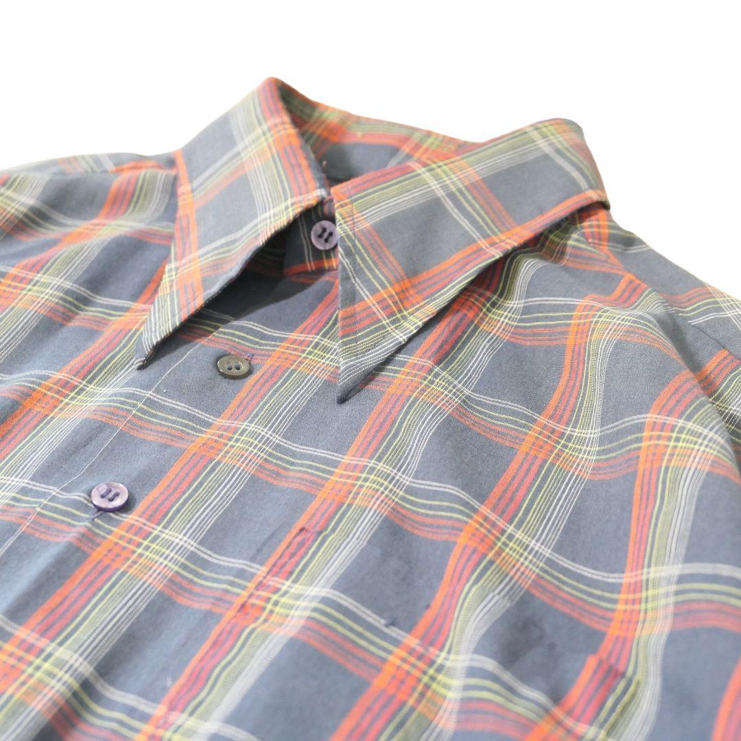 VINTAGE 70s L Check shirt -PERMANENT PRESS-