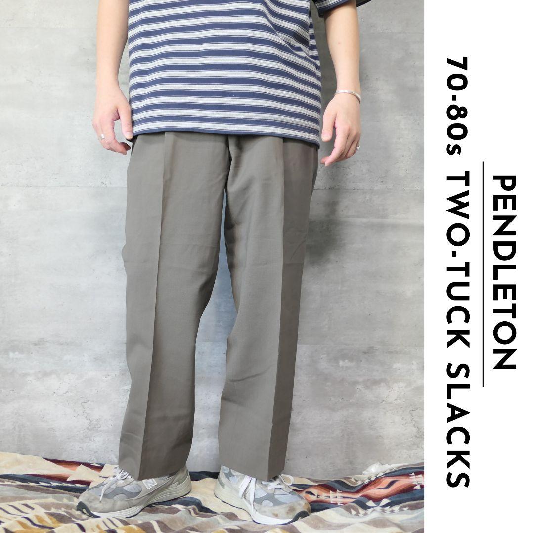 VINTAGE 70-80s Two-tuck slacks -PENDLETON-