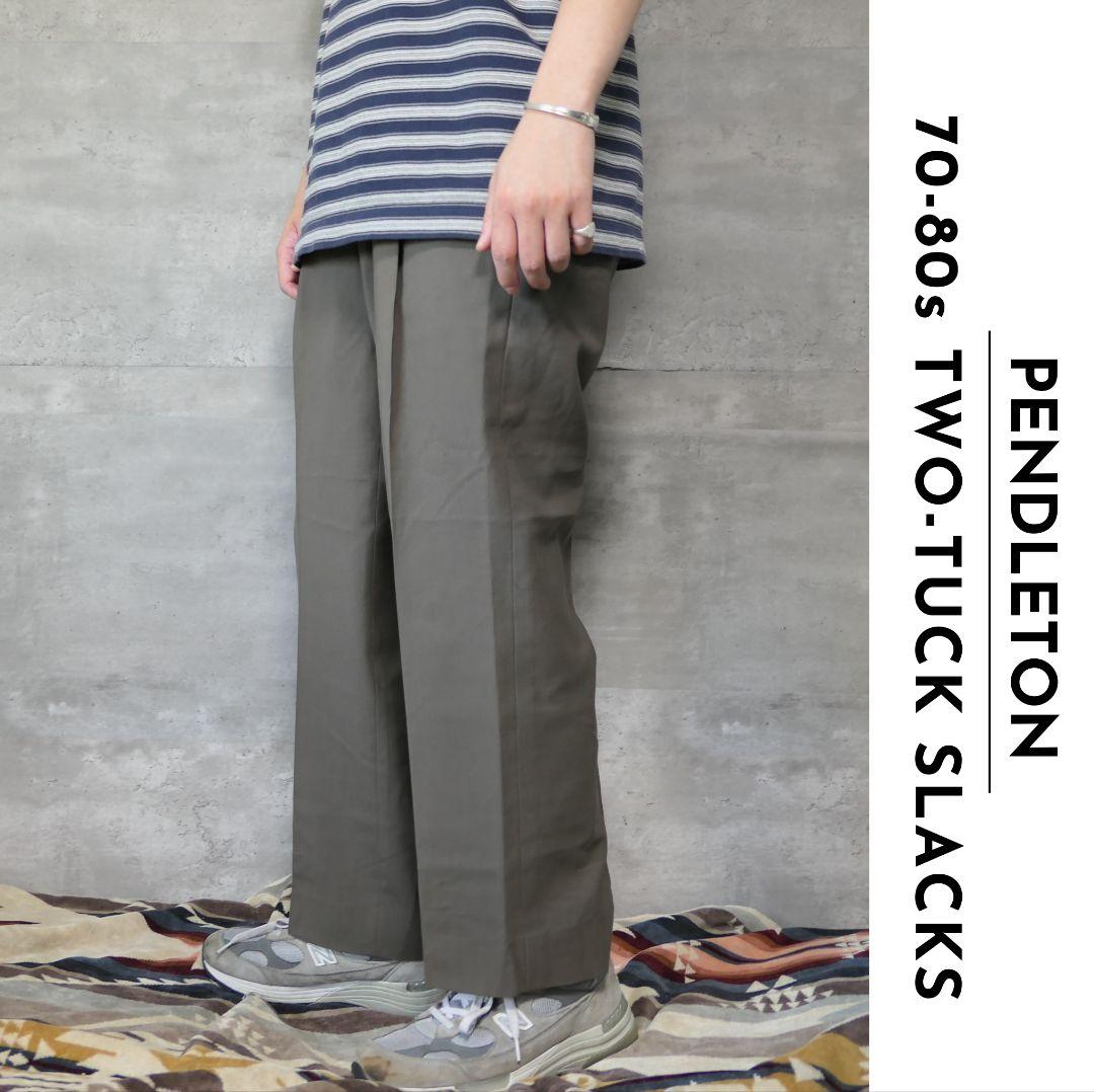 VINTAGE 70-80s Two-tuck slacks -PENDLETON-