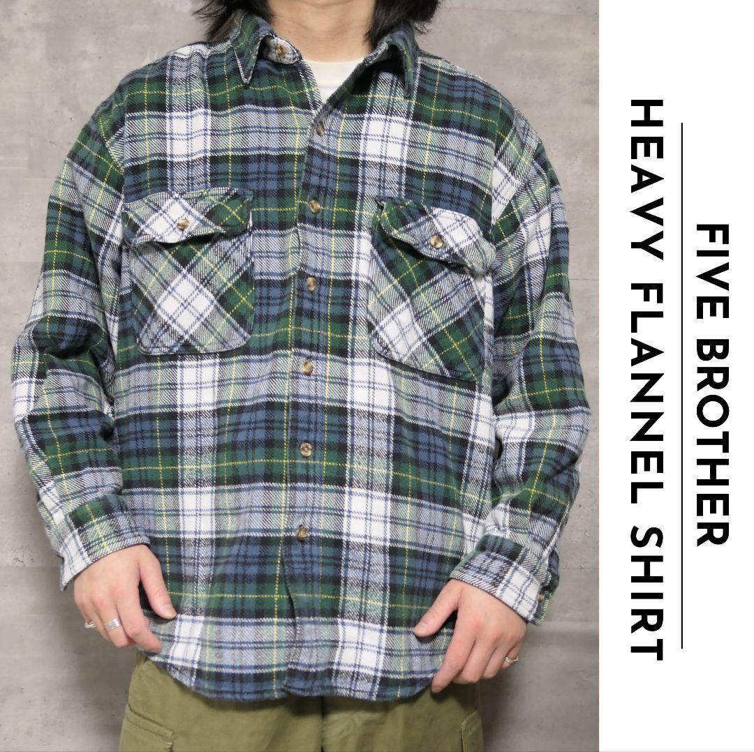 USED L Heavy weight flannel shirt -FIVE BROTHER-