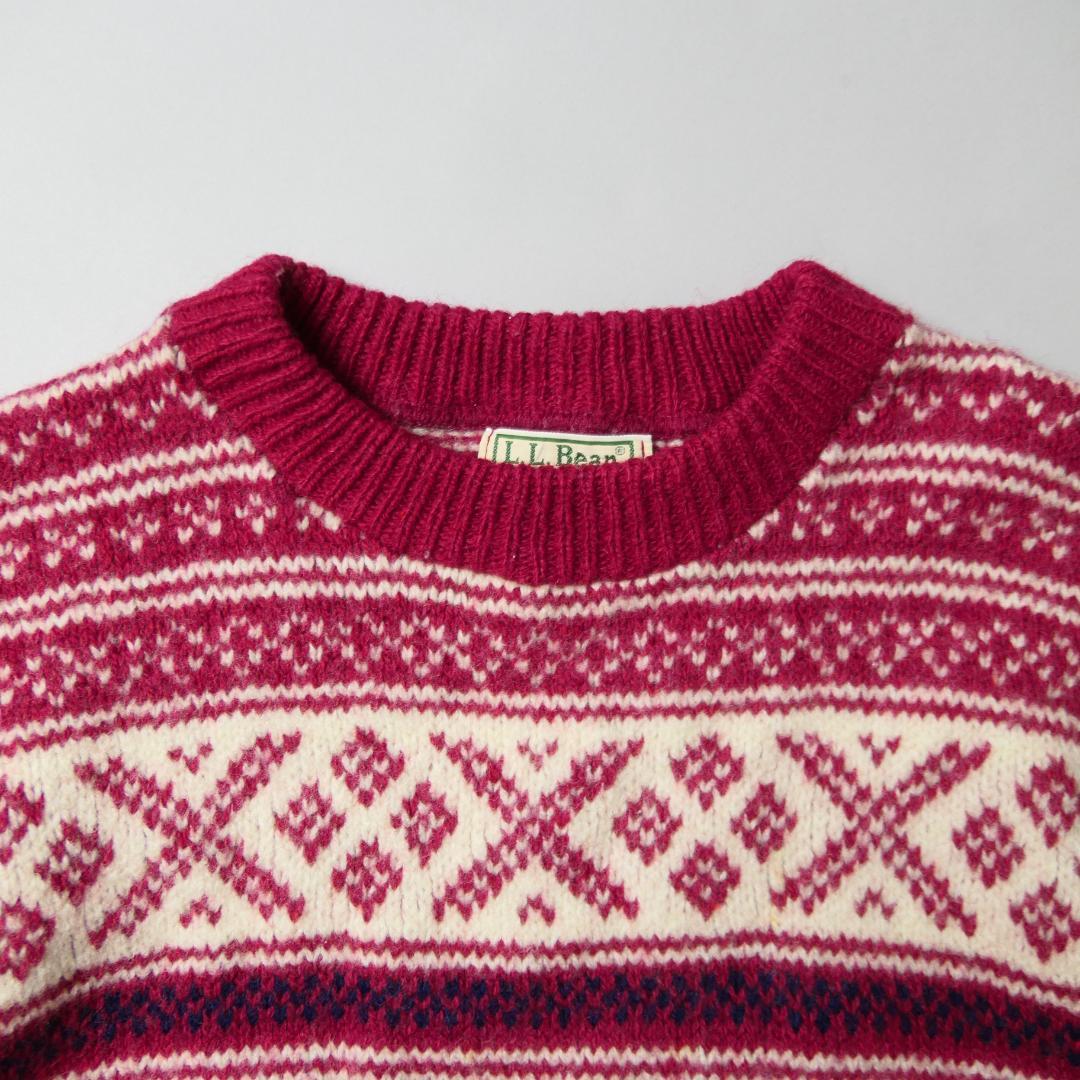 VINTAGE 80-90s L Nordic Patterned Sweater -L.L.Bean-